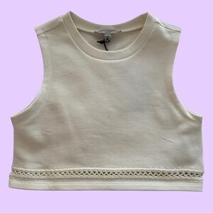 All Saints Off-White Ribbed Tank Top